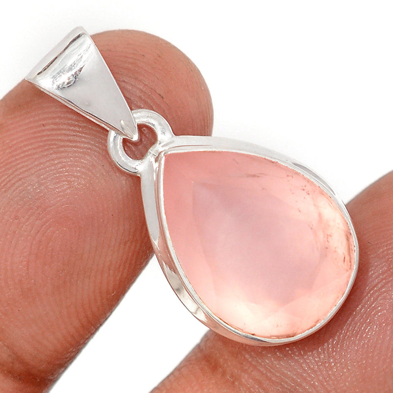 1.1" Rose Quartz Faceted Pendants - RQFP34