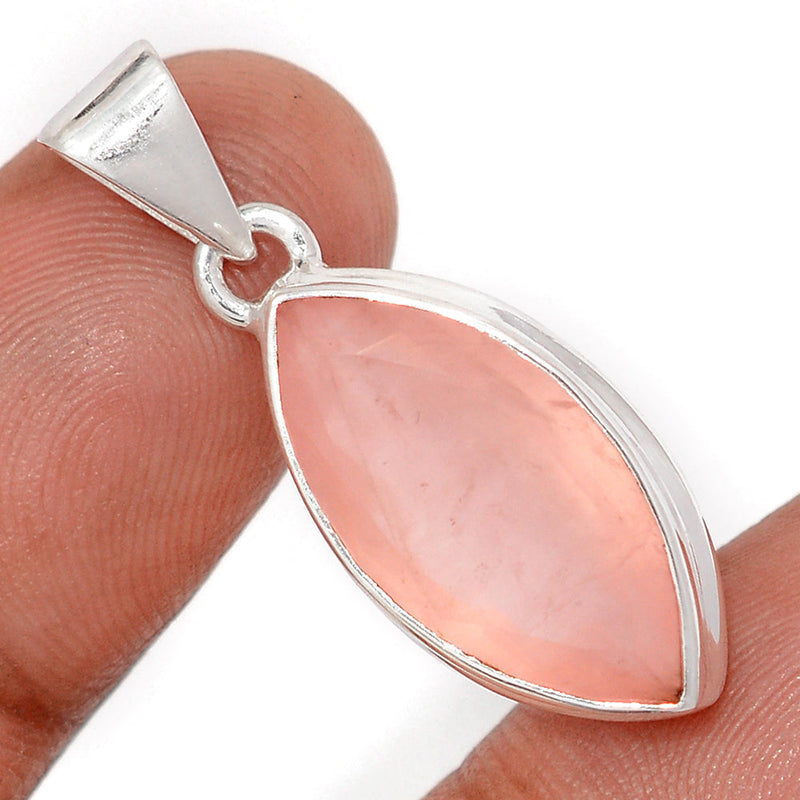 1.3" Rose Quartz Faceted Pendants - RQFP4