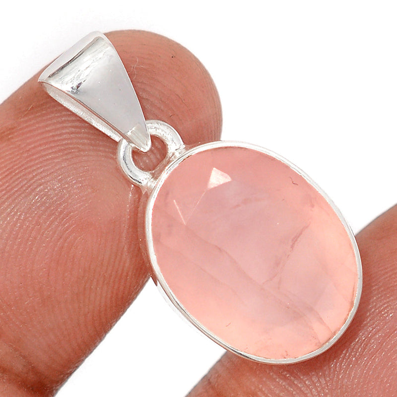 1.1" Rose Quartz Faceted Pendants - RQFP7
