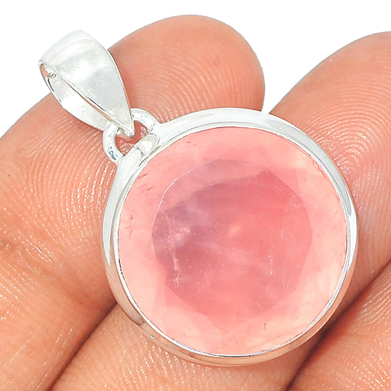 1.2" Rose Quartz Faceted Pendants - RQFP882