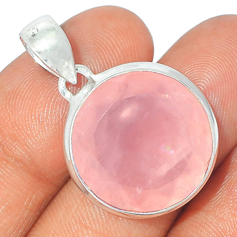 1.2" Rose Quartz Faceted Pendants - RQFP898