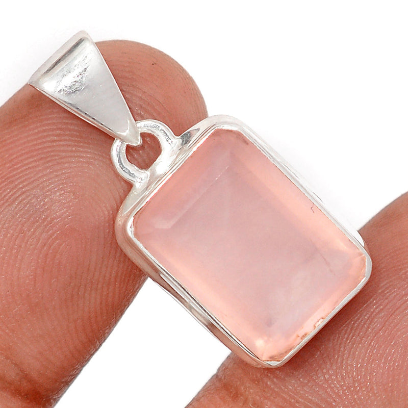 1.1" Rose Quartz Faceted Pendants - RQFP8