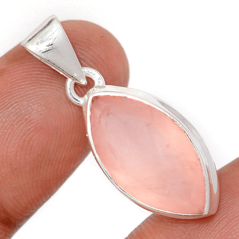 1.2" Rose Quartz Faceted Pendants - RQFP9