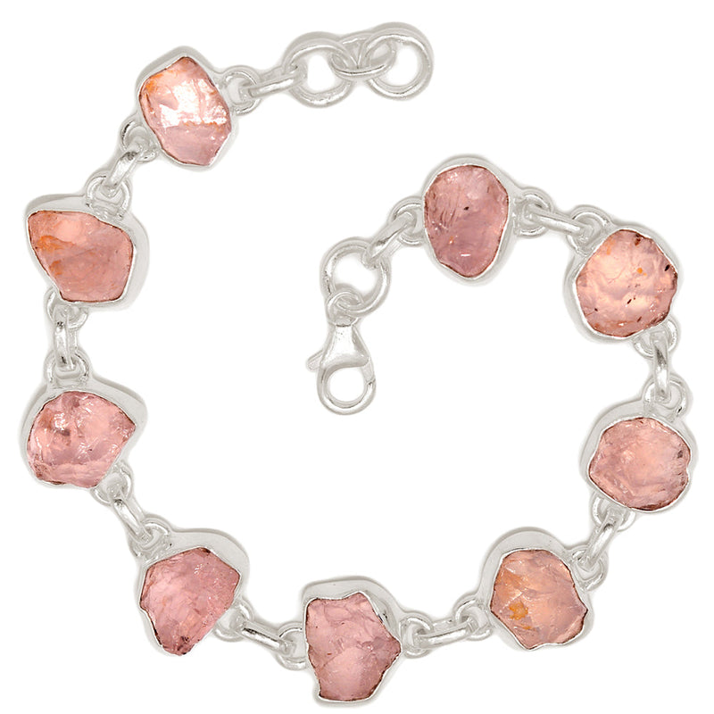 8.6" Rose Quartz Rough Bracelets - RQRB62