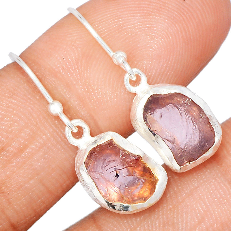 1.1" Rose Quartz Rough Earrings - RQRE290