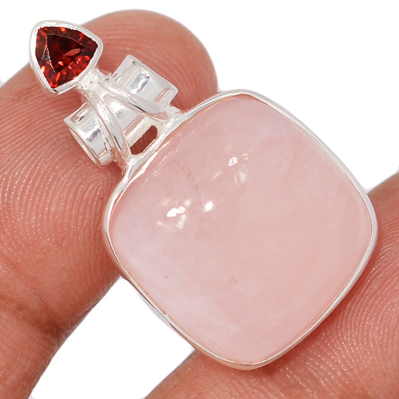 1.3" Rose Quartz & Garnet Pendants - RQZP3079