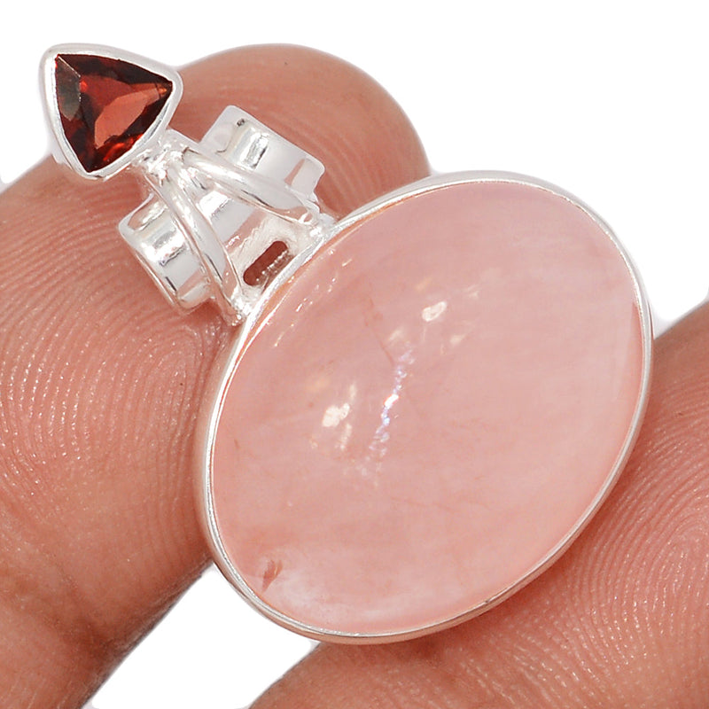 1.2" Rose Quartz & Garnet Pendants - RQZP3081