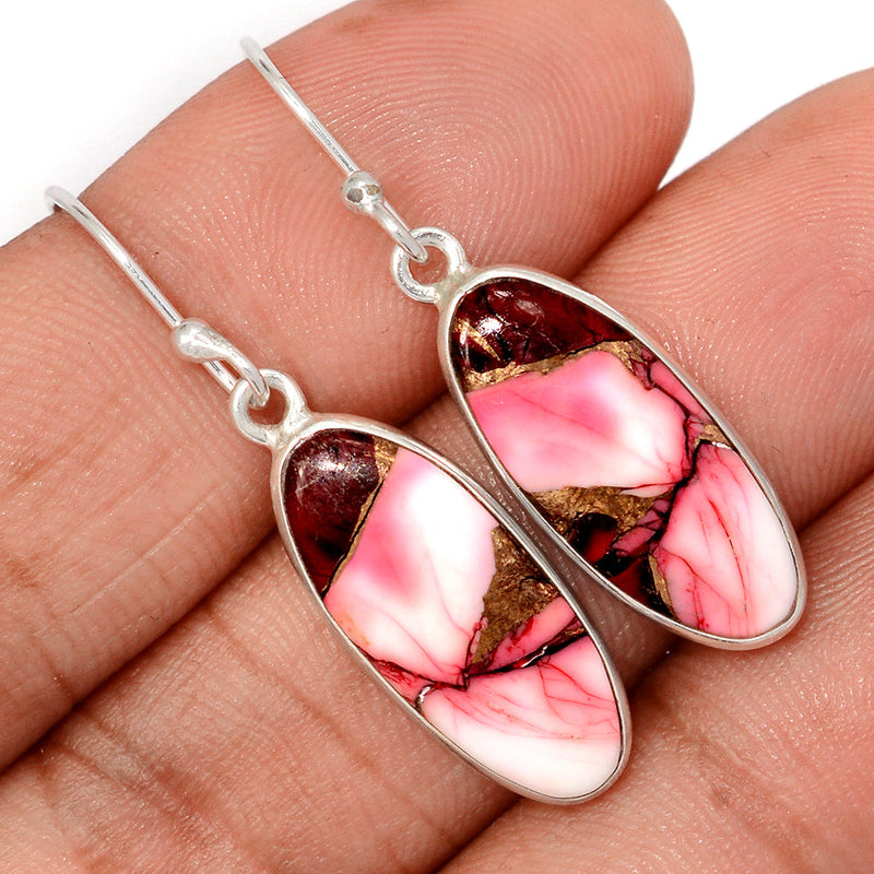 1.5" Red Rose Dahlia Turquoise Earrings - RRDE20