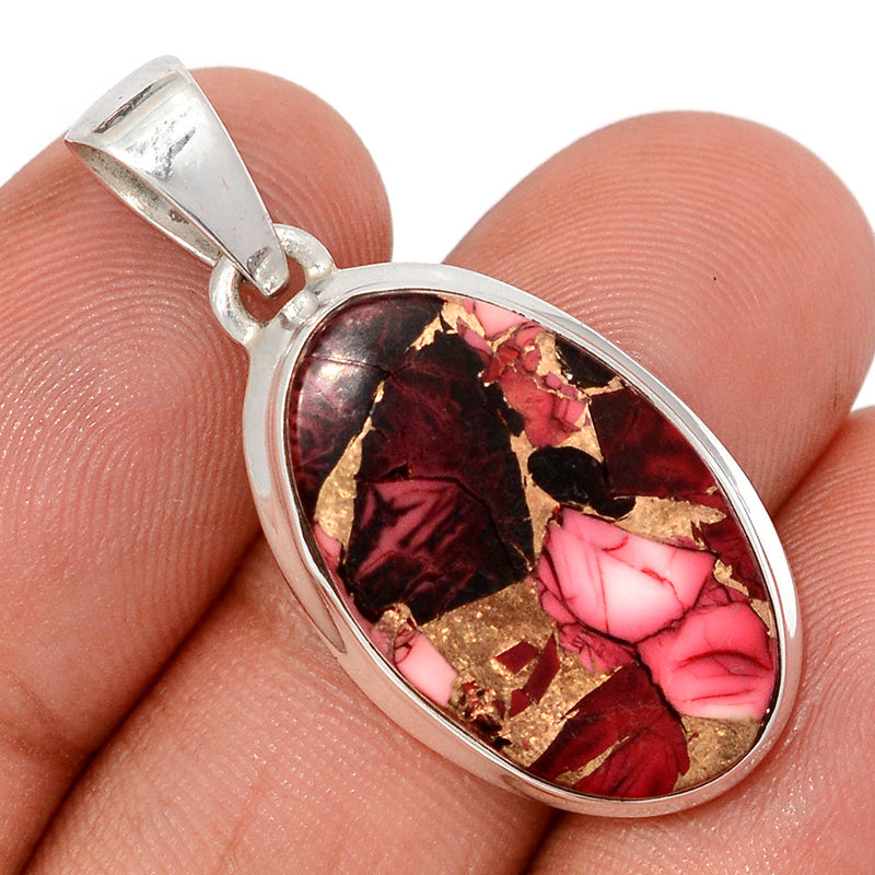 1.5" Red Rose Dahlia Turquoise Pendants - RRDP10