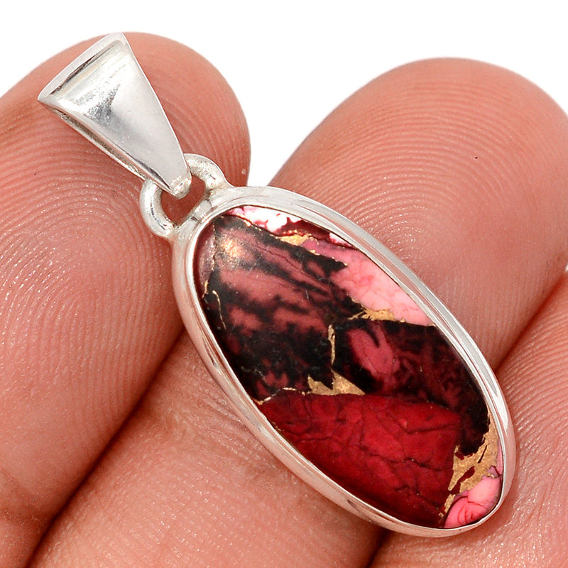 1.3" Red Rose Dahlia Turquoise Pendants - RRDP12