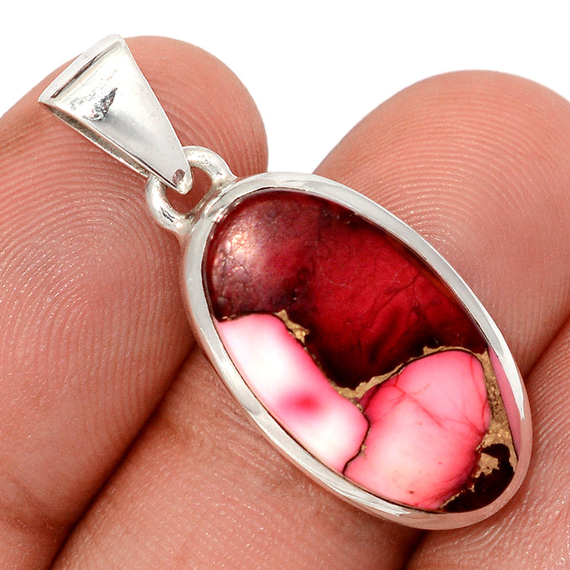 1.3" Red Rose Dahlia Turquoise Pendants - RRDP14