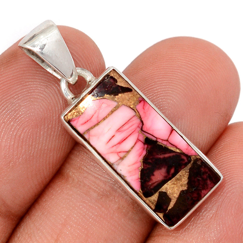 1.3" Red Rose Dahlia Turquoise Pendants - RRDP16