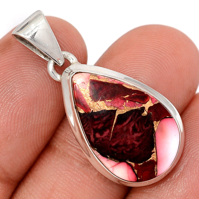 1.3" Red Rose Dahlia Turquoise Pendants - RRDP18