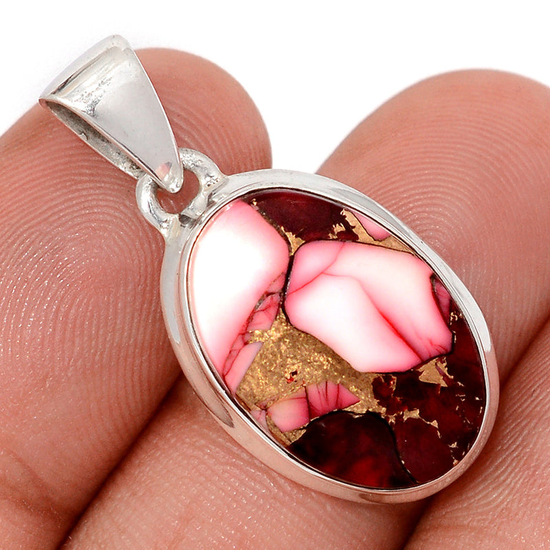1.2" Red Rose Dahlia Turquoise Pendants - RRDP1