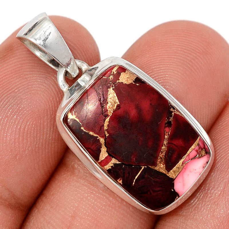 1.3" Red Rose Dahlia Turquoise Pendants - RRDP20