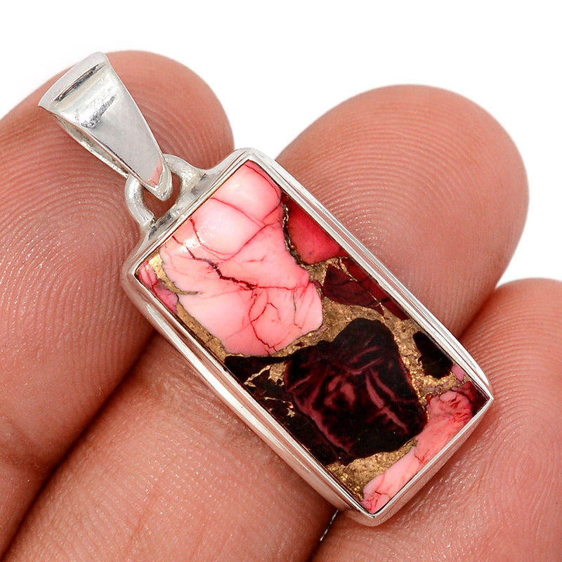 1.3" Red Rose Dahlia Turquoise Pendants - RRDP22
