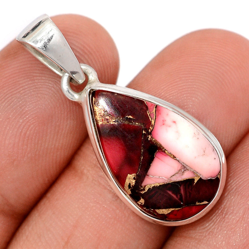 1.3" Red Rose Dahlia Turquoise Pendants - RRDP23