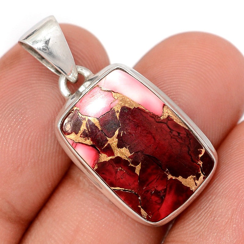 1.2" Red Rose Dahlia Turquoise Pendants - RRDP24