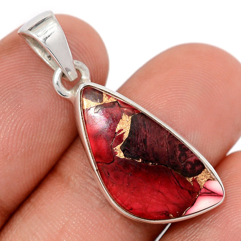 1.3" Red Rose Dahlia Turquoise Pendants - RRDP27