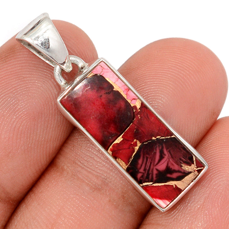 1.3" Red Rose Dahlia Turquoise Pendants - RRDP28
