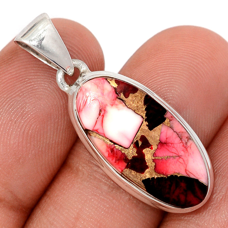 1.3" Red Rose Dahlia Turquoise Pendants - RRDP29