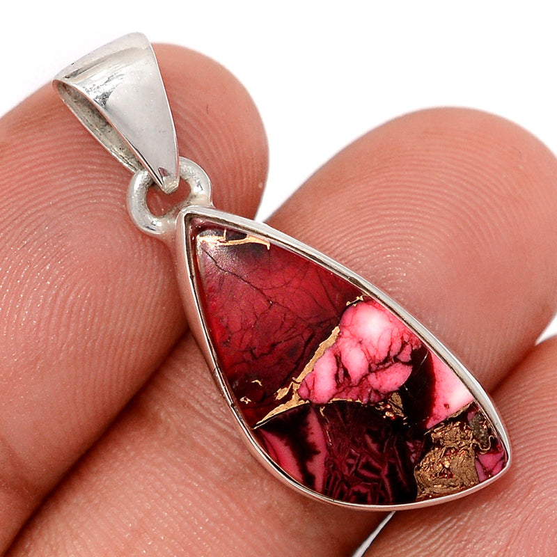 1.3" Red Rose Dahlia Turquoise Pendants - RRDP2
