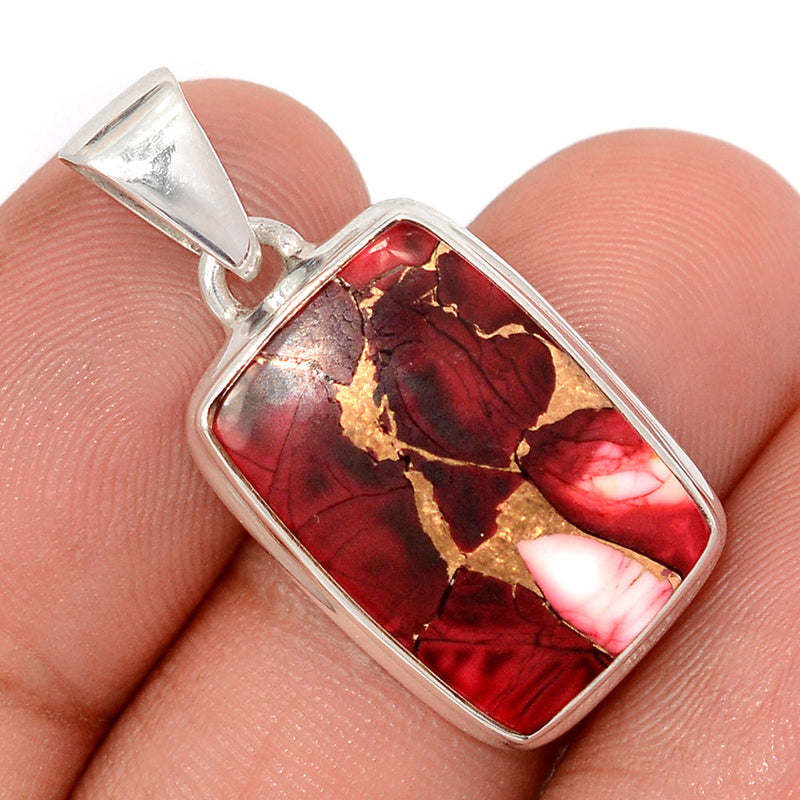 1.2" Red Rose Dahlia Turquoise Pendants - RRDP30