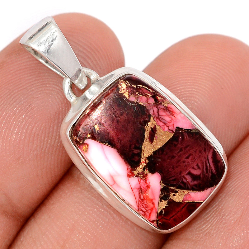 1.2" Red Rose Dahlia Turquoise Pendants - RRDP32