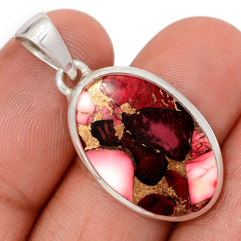 1.3" Red Rose Dahlia Turquoise Pendants - RRDP33