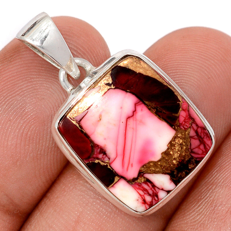 1.2" Red Rose Dahlia Turquoise Pendants - RRDP34