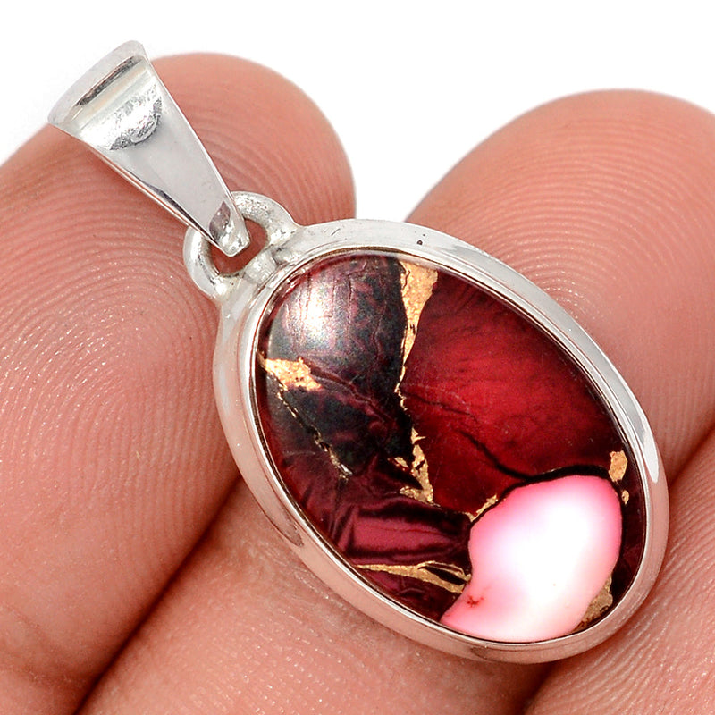 1.2" Red Rose Dahlia Turquoise Pendants - RRDP36