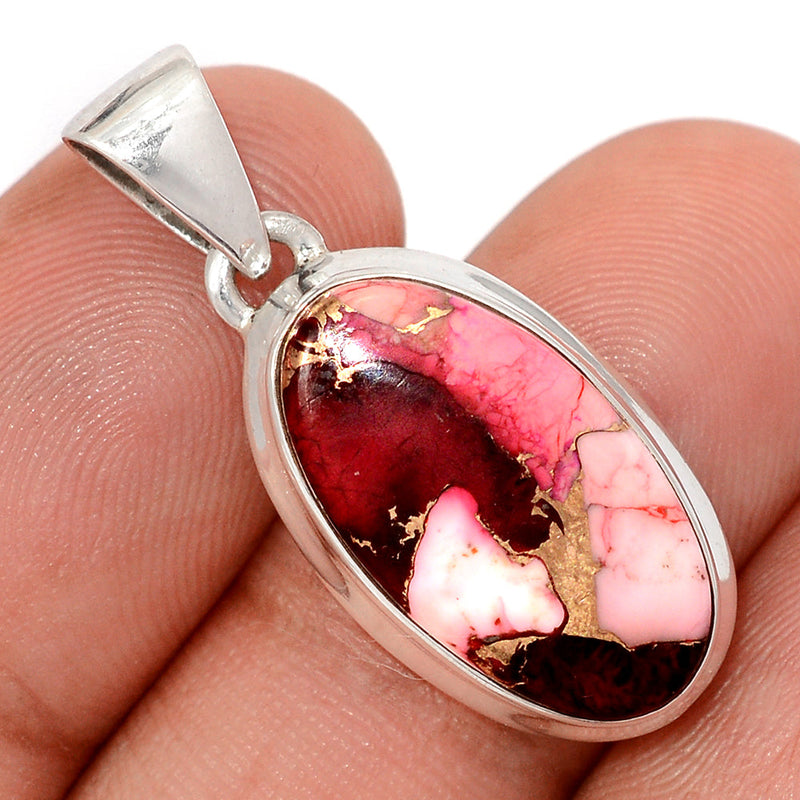 1.2" Red Rose Dahlia Turquoise Pendants - RRDP5