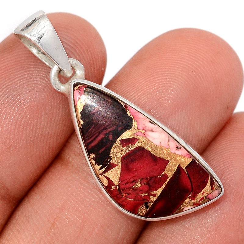 1.5" Red Rose Dahlia Turquoise Pendants - RRDP6