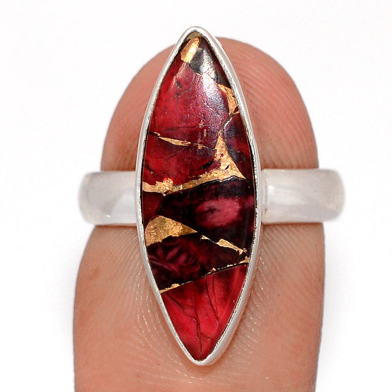 Red Rose Dahlia Turquoise Ring - RRDR18