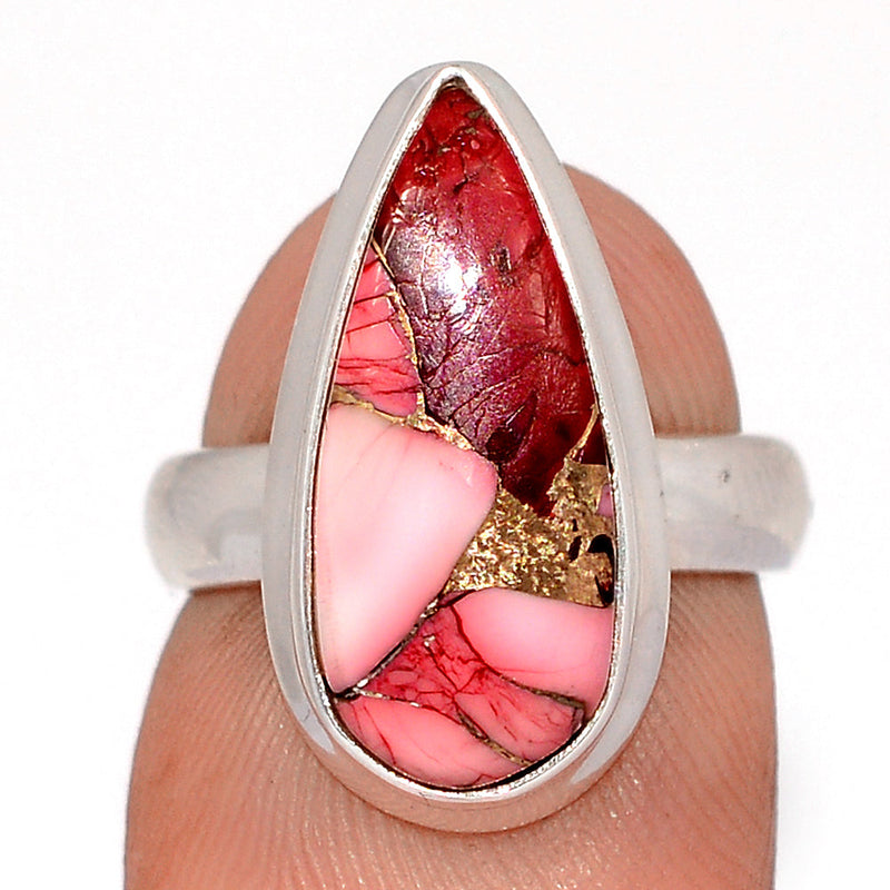 Red Rose Dahlia Turquoise Ring - RRDR24