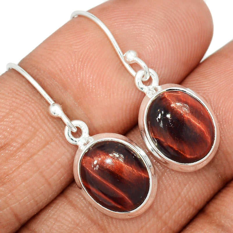 1.2" Red Tiger Eye Earrings - RTEE57