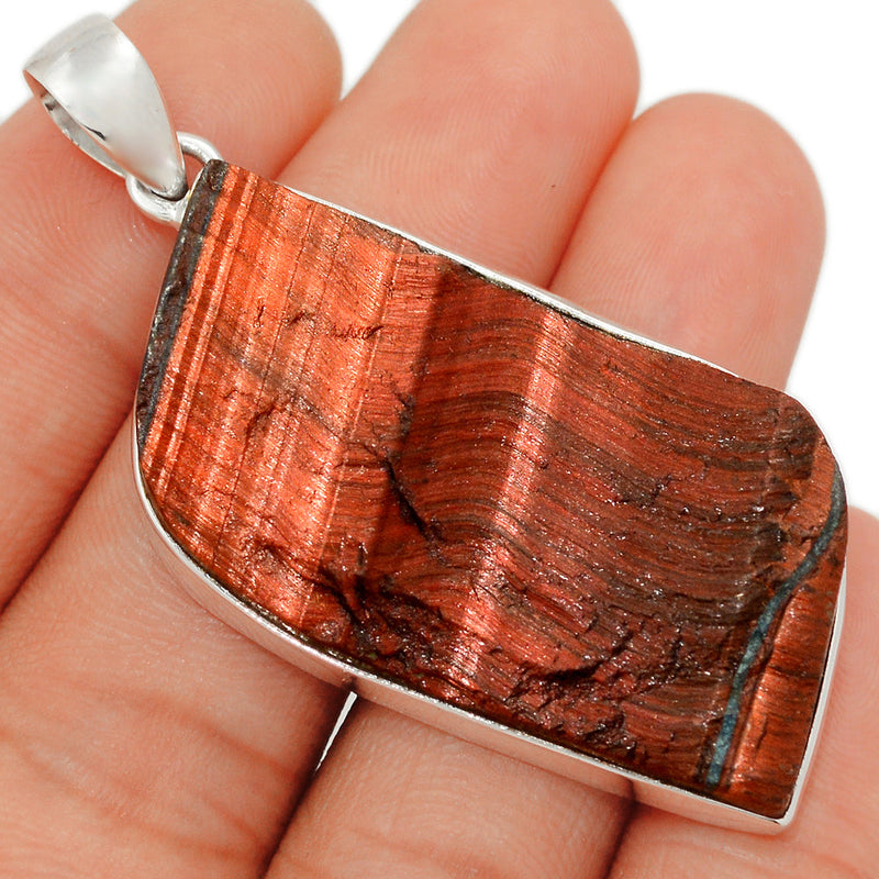 2.3" Red Tiger Eye Rough Pendants - RTRP129