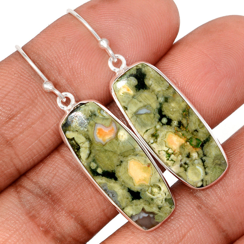 1.7" Lip Setting - Rhyolite Earrings - RYOE175