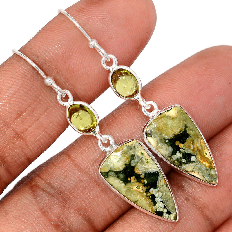 2" Lip Setting - Rhyolite Earrings - RYOE177