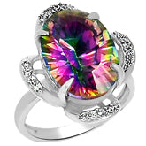 10*14 MM Oval - Mystic Topaz With CZ Ring - MTR3