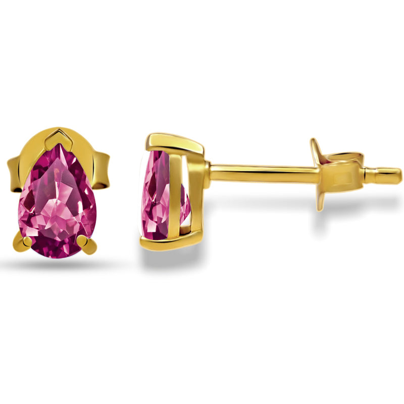 6*4 MM Pear - 18k Gold Vermeil - Pink Tourmaline Faceted Studs - SBC105G-PT Catalogue