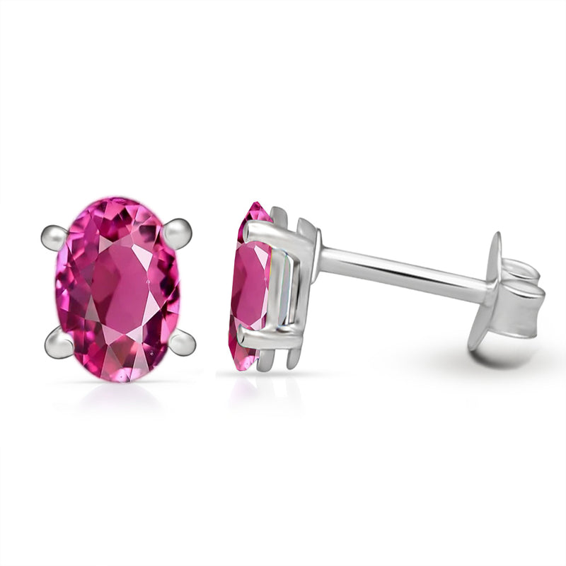 6*4 MM Oval - Pink Topaz Stud - SBC106-PTZ Catalogue