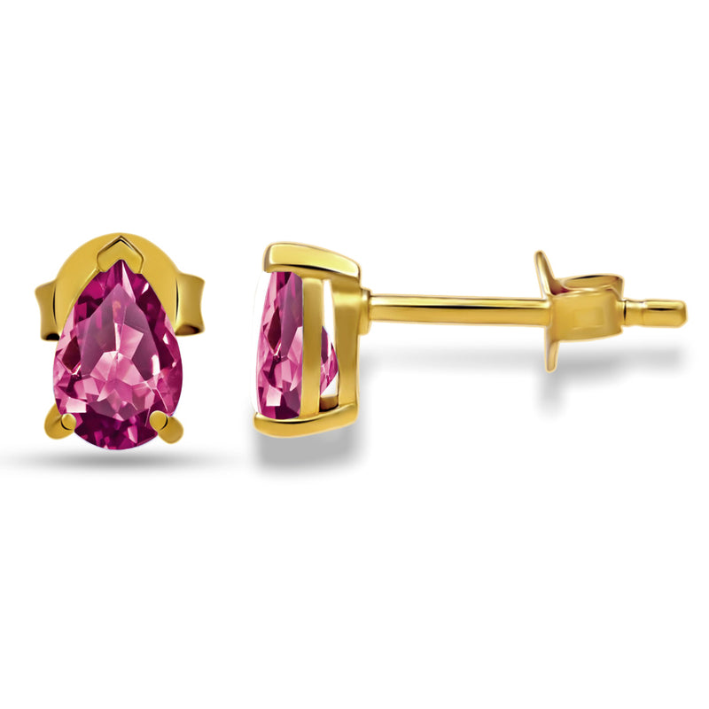 5*3 MM Pear - 18k Gold Vermeil - Pink Tourmaline Faceted Studs - SBC111G-PT Catalogue