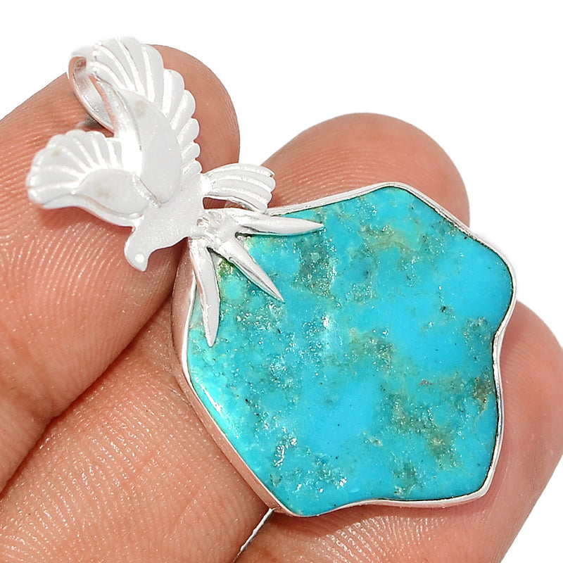 1.7" Dove - Kingman Turquoise Rough Pendants - SBTP1343