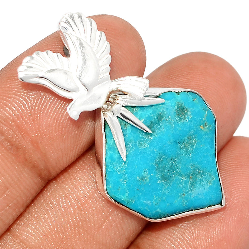 1.6" Dove - Kingman Turquoise Rough Pendants - SBTP1350