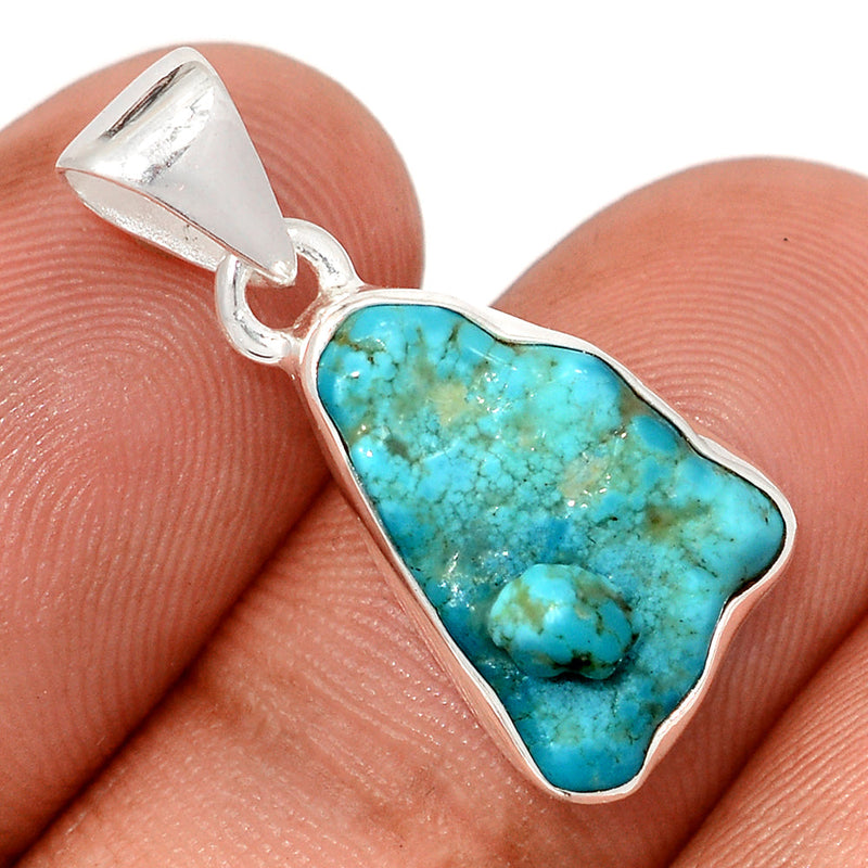 1.1" Kingman Turquoise Rough Pendants - SBTP1364