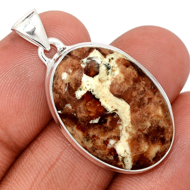 1.5" Spessartine Garnet In Limestone Pendants - SGIP272