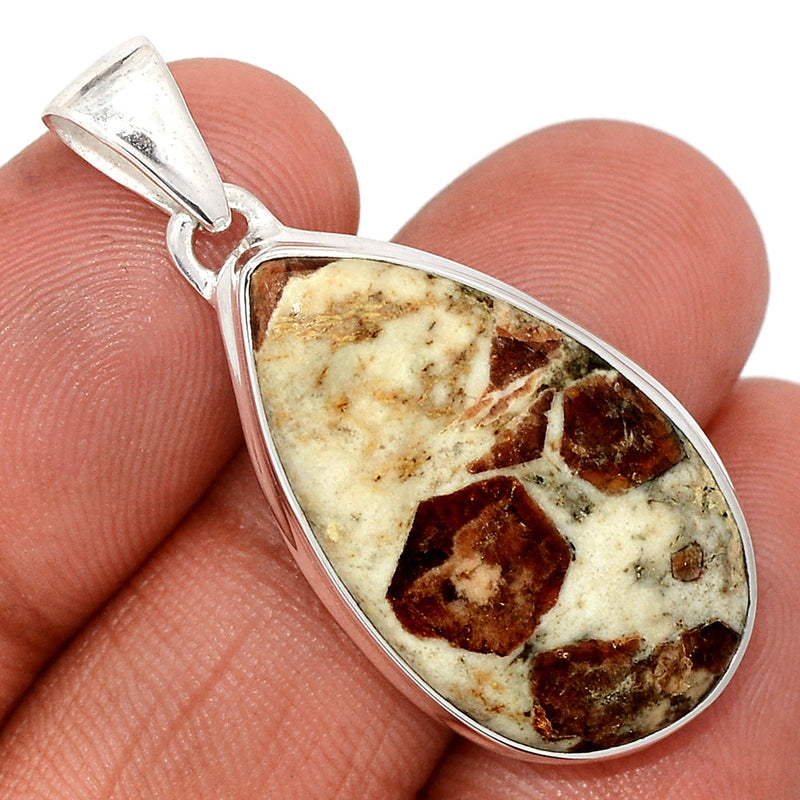 1.6" Spessartine Garnet In Limestone Pendants - SGIP276