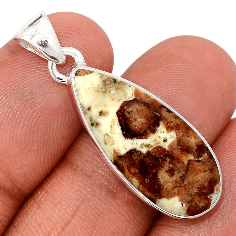 1.5" Spessartine Garnet In Limestone Pendants - SGIP278