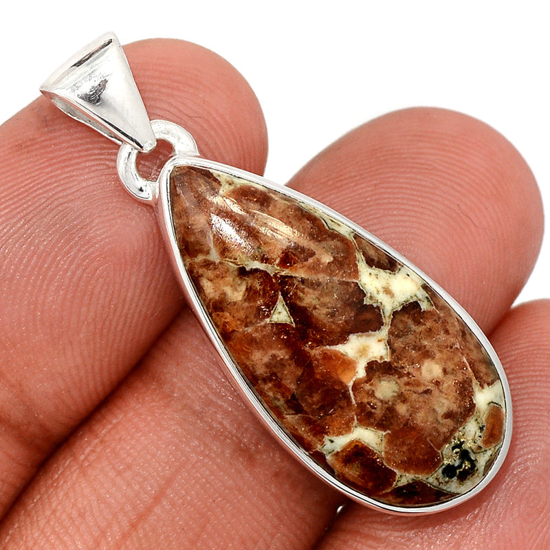1.5" Spessartine Garnet In Limestone Pendants - SGIP283